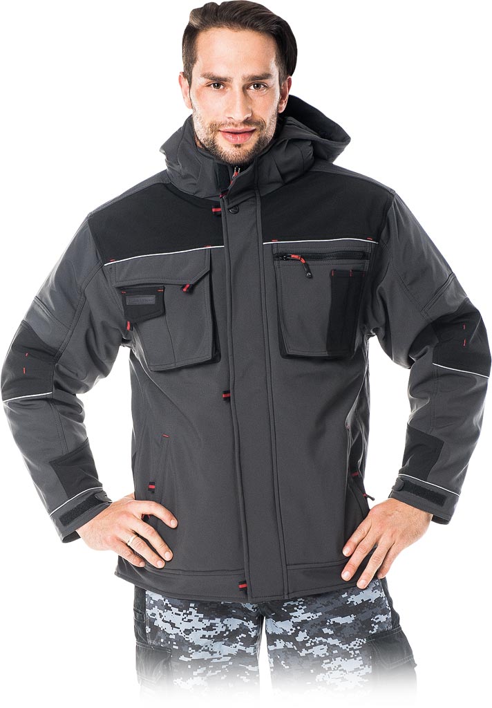 KURTKA MĘSKA SOFTSHELL OCHRONNA, ODPORNA NA WODĘ I WIATR
