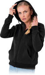 WOMEN'S HOODED WORK SWEATSHIRT, 100% POLYESTER, ZIP-UP, EN ISO 13688 COMPLIANT