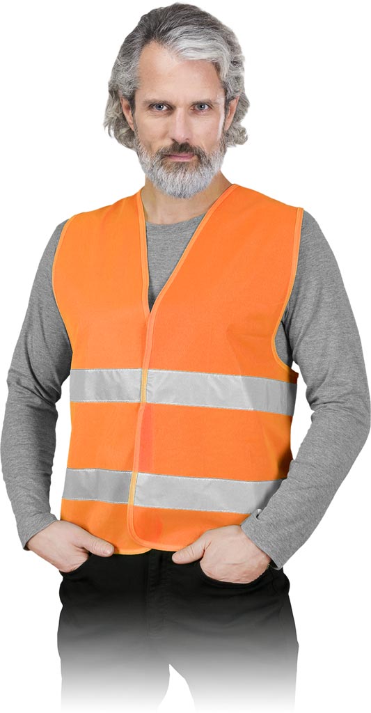 KAMIZELKA OSTRZEGAWCZA Z ODBLASKAMI ISO 20471 DLA DROGOWCÓW