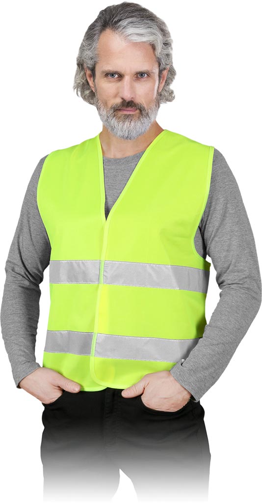 KAMIZELKA OSTRZEGAWCZA Z ODBLASKAMI ISO 20471 DLA DROGOWCÓW