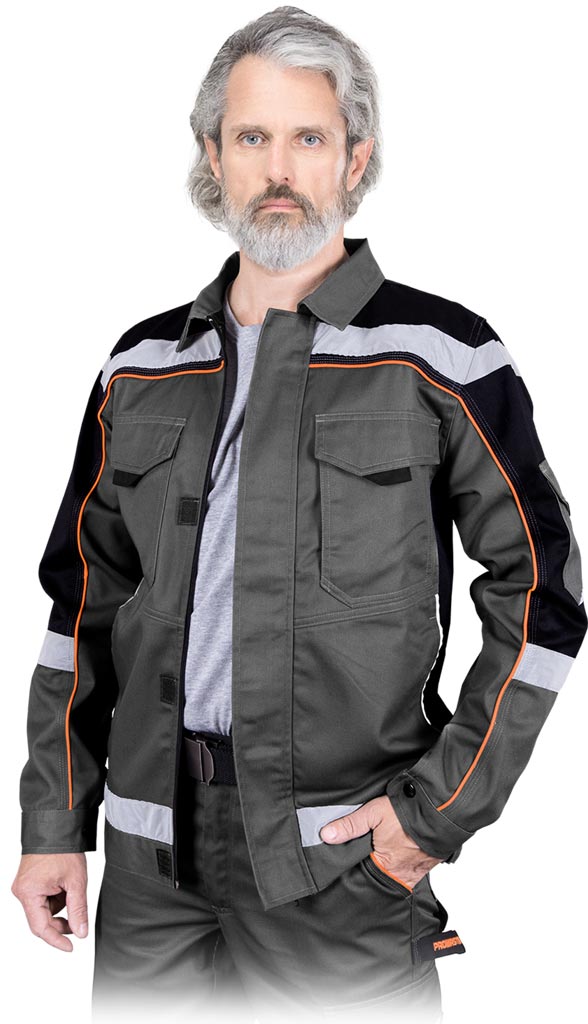 BLUZA ROBOCZA Z PASAMI ODBLASKOWYMI, WYSOKA WIDOCZNOŚĆ, REIS