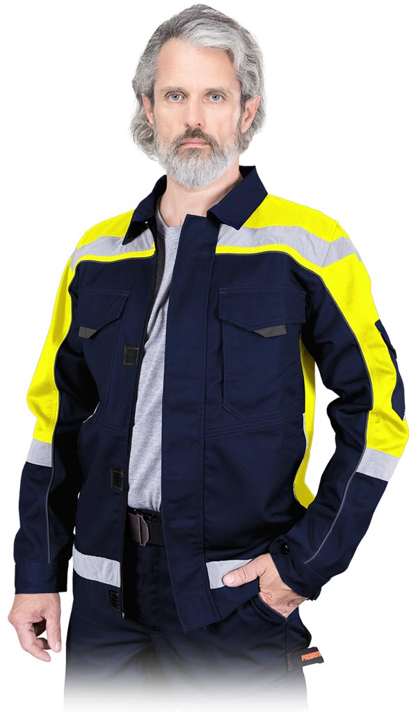 HIGH-VISIBILITY SAFETY WORK JACKET WITH REFLECTIVE STRIPES BY REIS