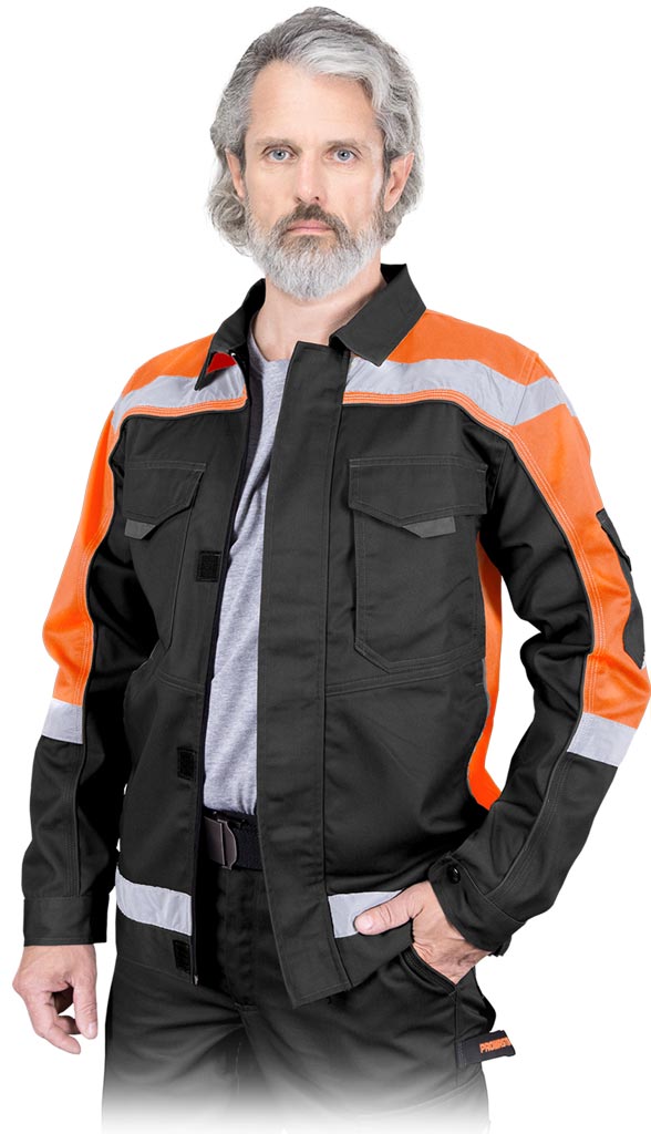 BLUZA ROBOCZA Z PASAMI ODBLASKOWYMI, WYSOKA WIDOCZNOŚĆ, REIS