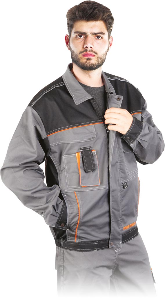 BLUZA ROBOCZA MĘSKA Z ODBLASKAMI, BAWIEŁNA Z ELASTANEM