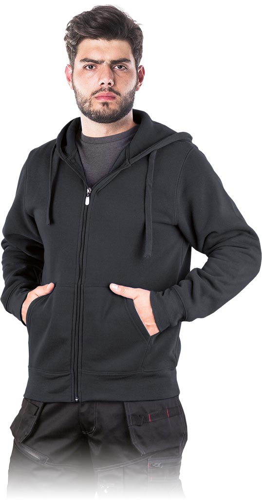 BLUZA OCHRONNA Z KAPTUREM, 100% POLIESTER, DWIE KIESZENIE