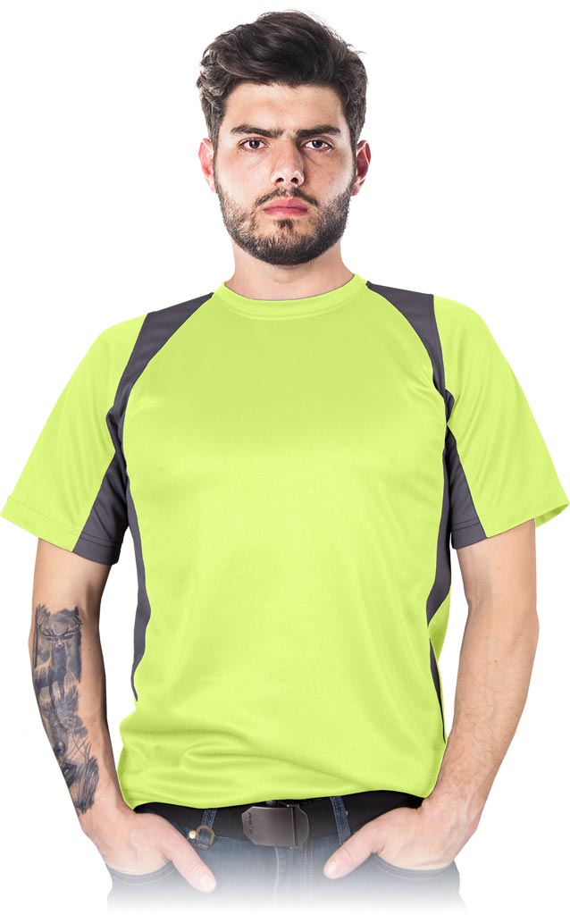 MĘSKI T-SHIRT MODERN Z SIATECZKĄ, 100% POLIESTER, OEKO-TEX®