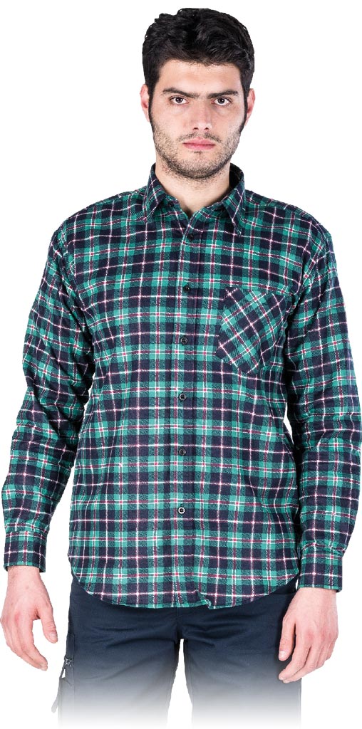 MĘSKA KOSZULA FLANELOWA W KRATĘ, 100% BAWEŁNA, OCHRONA I CIEPŁO