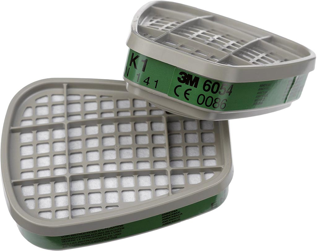 3M INDUSTRIAL AMMONIA & ORGANIC VAPOR RESPIRATORY FILTERS, 8-PACK