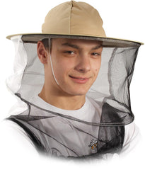 PROFESSIONAL BEEKEEPING HAT WITH SHOULDER STRAP VENTILATION AND SAFETY MESH