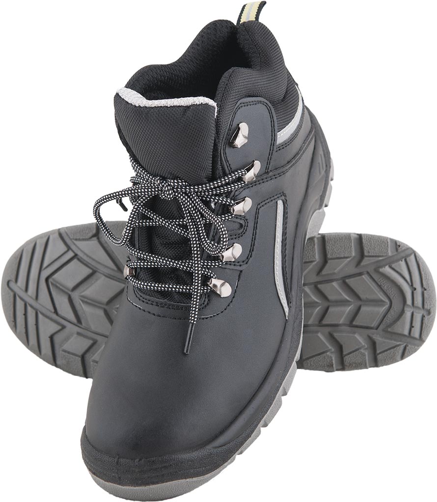 REFLECTIVE ANKLE SAFETY BOOTS WITH STEEL TOE AND SLIP-RESISTANT SOLE