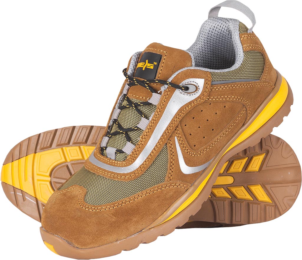 GRIT SUEDE LEATHER SAFETY SHOES WITH STEEL TOE CAP