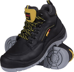 QAN PRO SAFETY BOOTS WITH STEEL TOE & DUAL PU SOLE FOR INDUSTRIAL USE