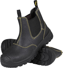 REIS LEATHER SAFETY BOOTS WITH STEEL TOE & SWEAT-ABSORBENT LINING