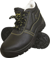 INSULATED COWHIDE SAFETY BOOTS WITH ANTI-SLIP SOLE