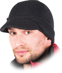 CZAPKA ZIMOWA Z DASZKIEM, 100% AKRYL, UNIWERSALNA