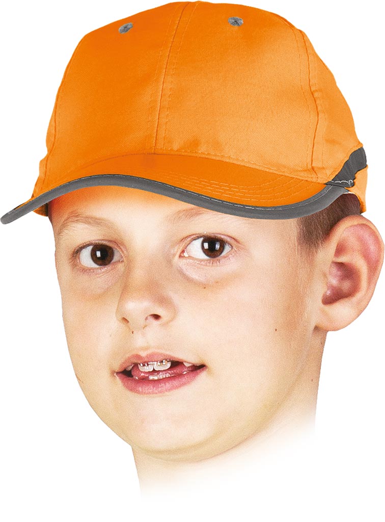 KOLOROWA CZAPKA DZIECIĘCA Z ODBLASKOWYM PASKIEM - 100% POLIESTER