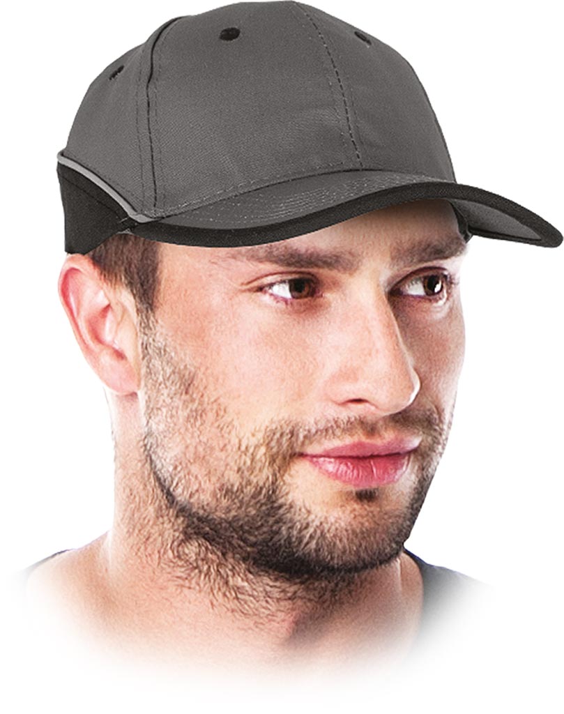 REFLEKTIERENDE SICHERHEITSKAPPE AUS POLYESTER-BAUMWOLLE MIT VERSTÄRKTEM SCHILD