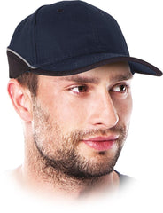 REFLEKTIERENDE SICHERHEITSKAPPE AUS POLYESTER-BAUMWOLLE MIT VERSTÄRKTEM SCHILD