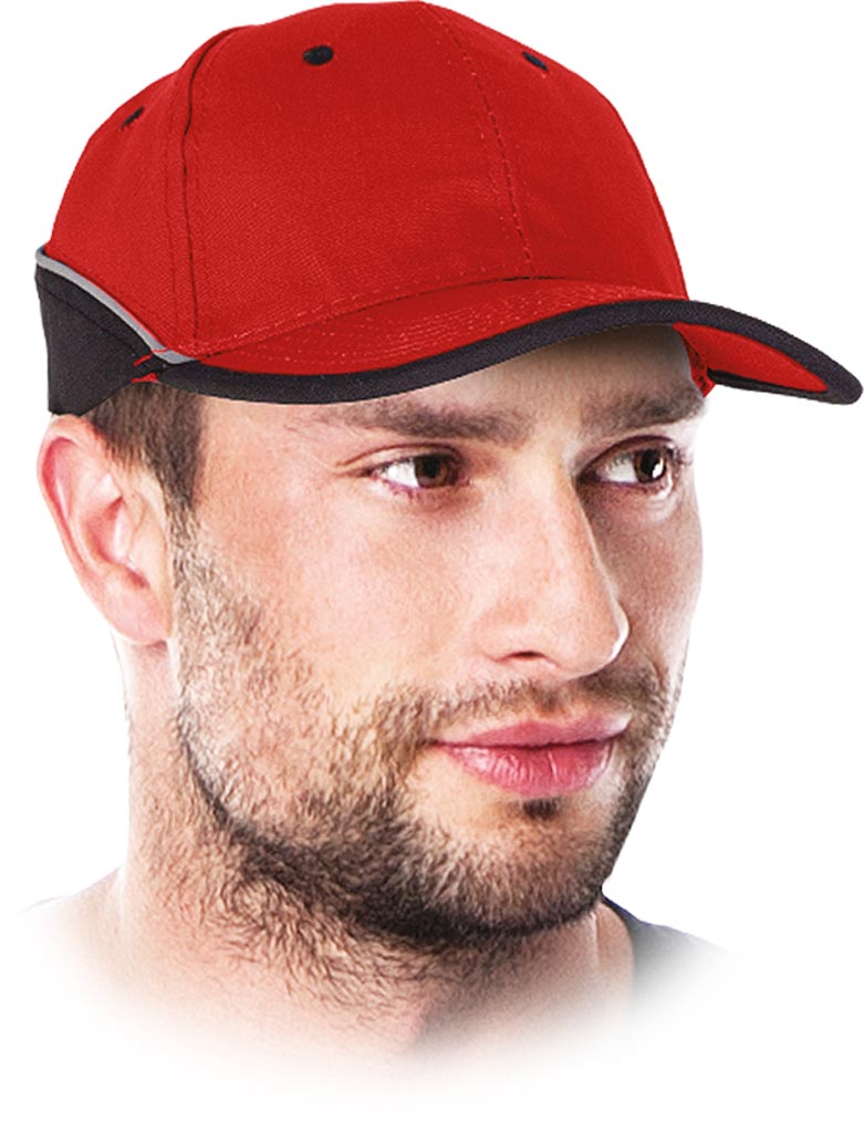 REFLEKTIERENDE SICHERHEITSKAPPE AUS POLYESTER-BAUMWOLLE MIT VERSTÄRKTEM SCHILD