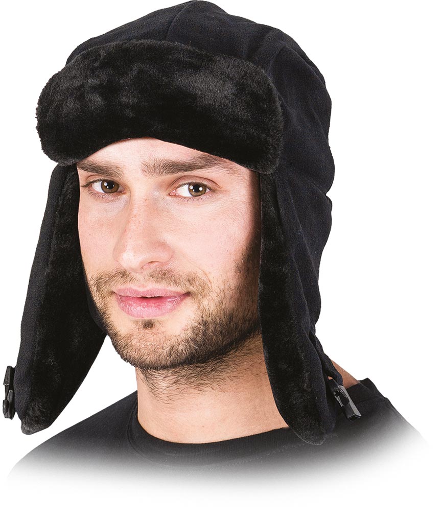 CZAPKA ZIMOWA Z POLARU Z USZAMI NA ZAMEK