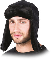 CZAPKA ZIMOWA Z POLARU Z USZAMI NA ZAMEK
