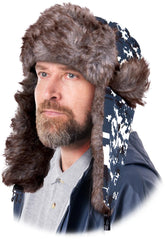 WINTER FUR-LINED EARFLAP CAP - INSULATED POLYESTER HAT