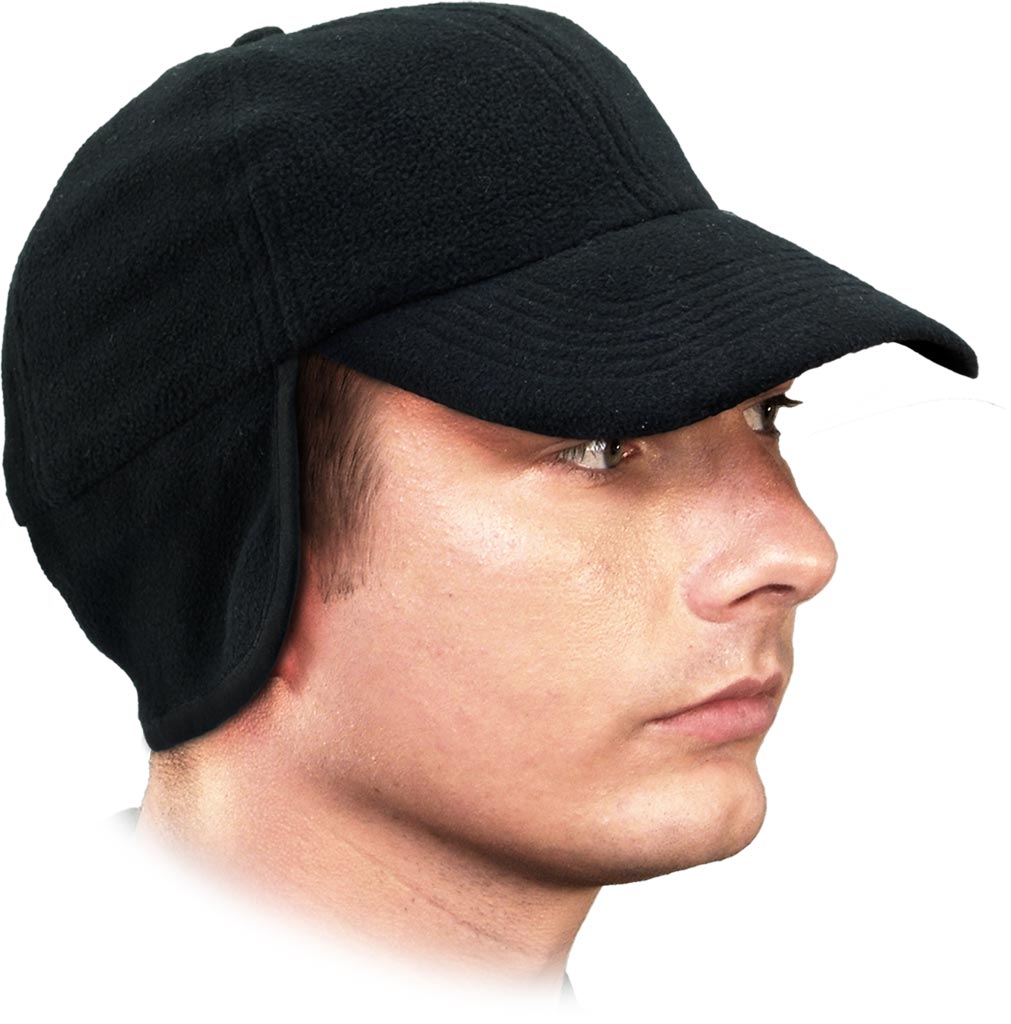 CZAPKA ZIMOWA Z POLAROWYMI USZAMI I DASZKIEM