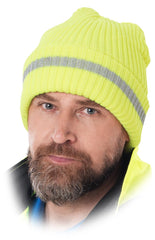 ADJUSTABLE LENGTH WINTER CAP WITH SILVER THREAD AND THINSULATE INSULATION