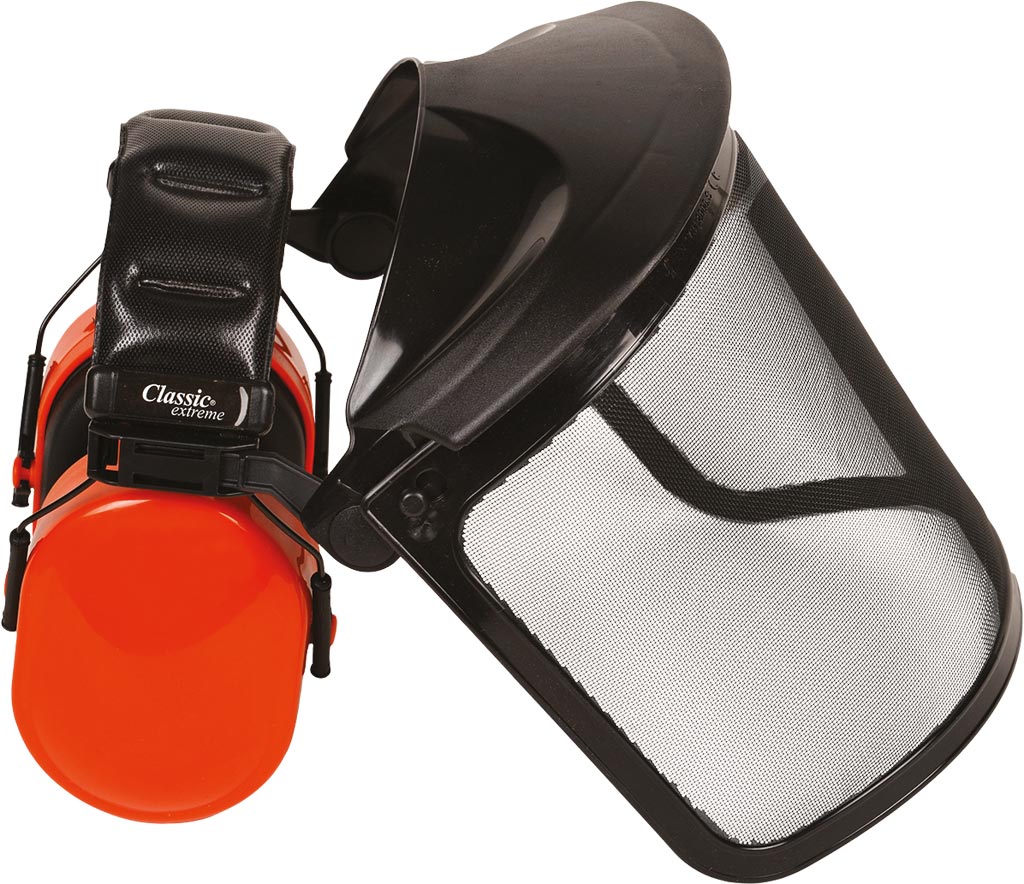 BUSHMASTER METAL MESH FACE SHIELD WITH EAR PROTECTION
