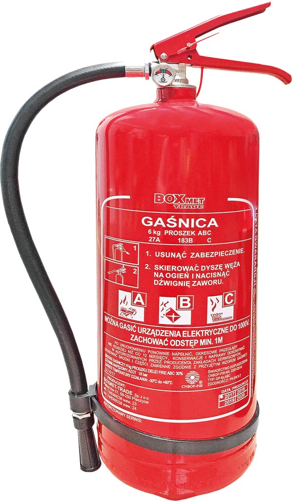 EXTINCTEUR À POUDRE 6KG POUR FEUX ABC - HAUTE PERFORMANCE