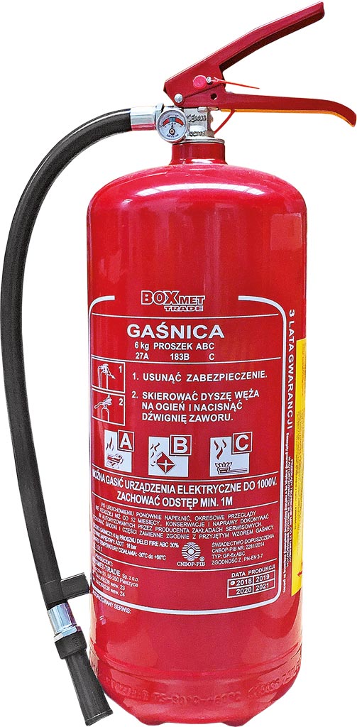 EXTINCTEUR À POUDRE 6KG POUR USAGE INDUSTRIEL ET LABORATOIRE