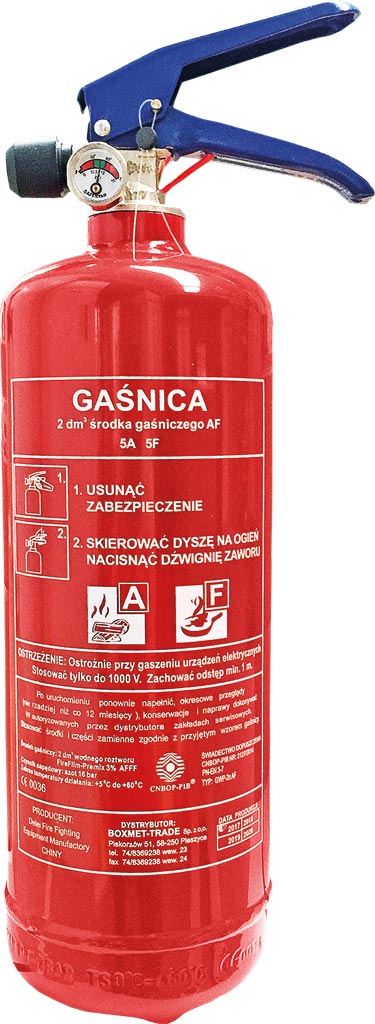 GAŚNICA PIANOWA 2KG DO KUCHNI I RESTAURACJI - BEZPIECZEŃSTWO PRZED POŻARAMI