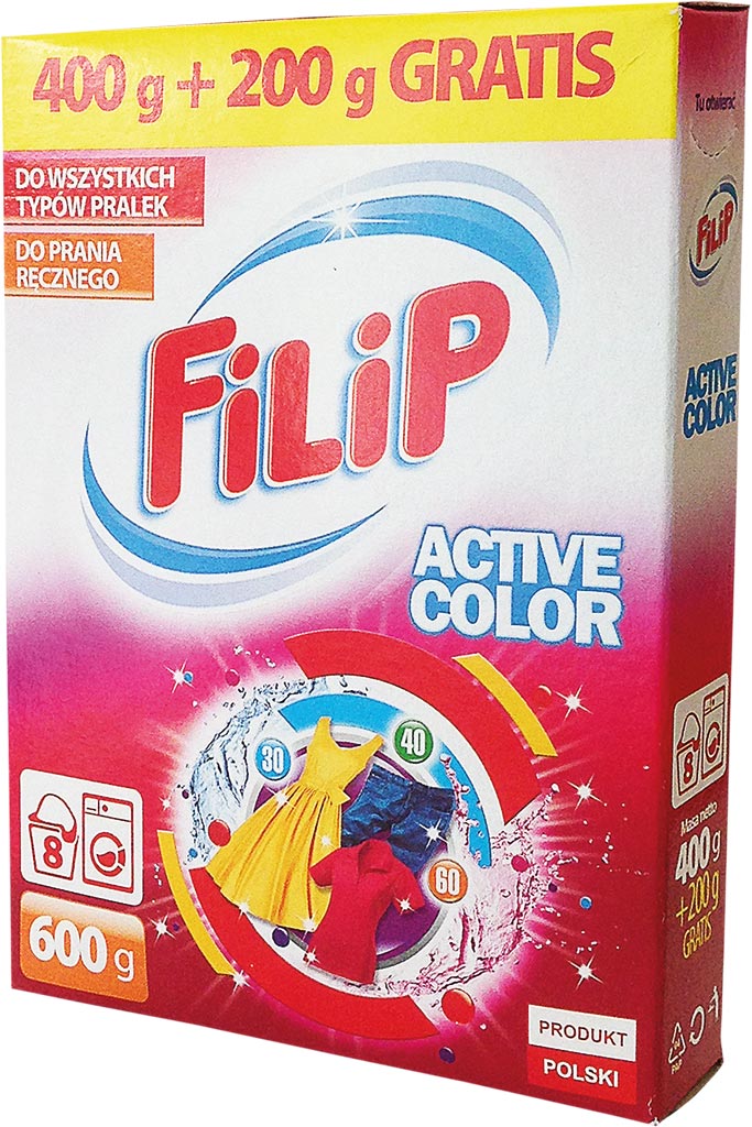 POUDRE À LAVER FILIP POUR TEXTILES COLORÉS 600G
