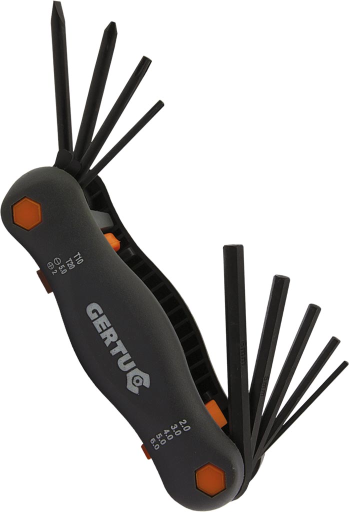 9-PIECE NICKEL-COATED HEX AND TORX KEY SET FOR VERSATILE WORKSHOP USE
