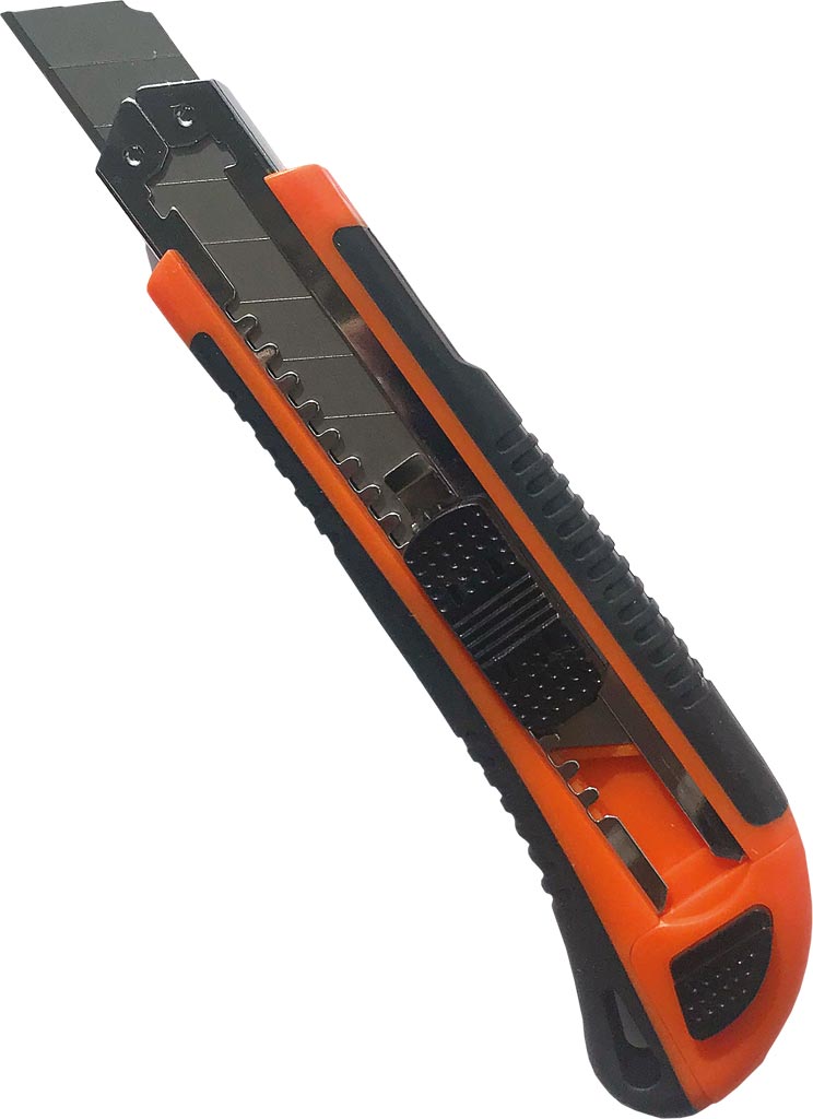 18MM SNAP-OFF UTILITY KNIFE WITH TPR GRIP AND 3 REPLACEABLE BLADES