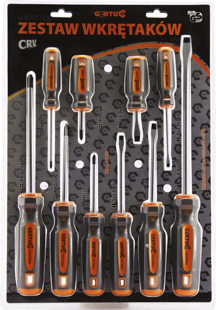 PROFI-SCHRAUBENDREHER-SET, 10-TEILIG, CR-V STAHL, ERGONOMISCHE GRIFFE
