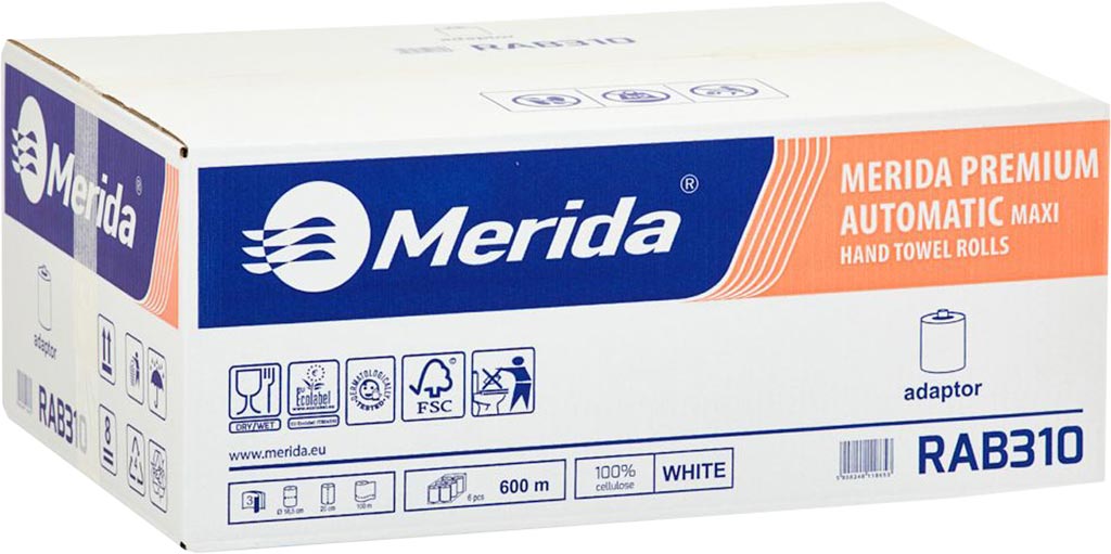 MERIDA PREMIUM KÜCHENROLLEN, 100M, 3-LAGIG, WEIß, ZERTIFIZIERT