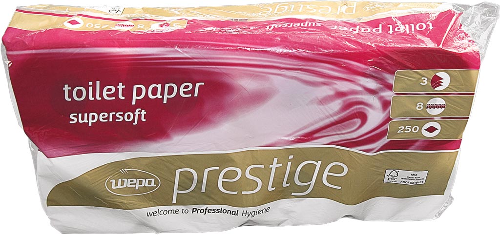CLOU PRESTIGE PAPIER TOALETOWY 3-WARSTWOWY, 100% CELULOZA, 250 LISTKÓW