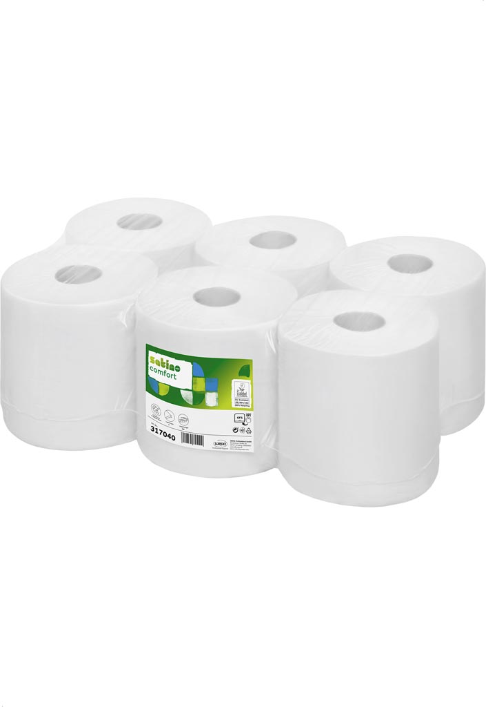 UMWELTFREUNDLICHE PAPIERHANDTUCHROLLE MIDI, 300M, 6ER PACK