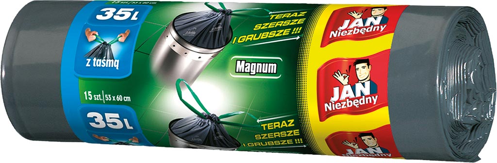 MÜLLBEUTEL LD MAGNUM 35L MIT VERSCHLUSSBAND, 15 STÜCK