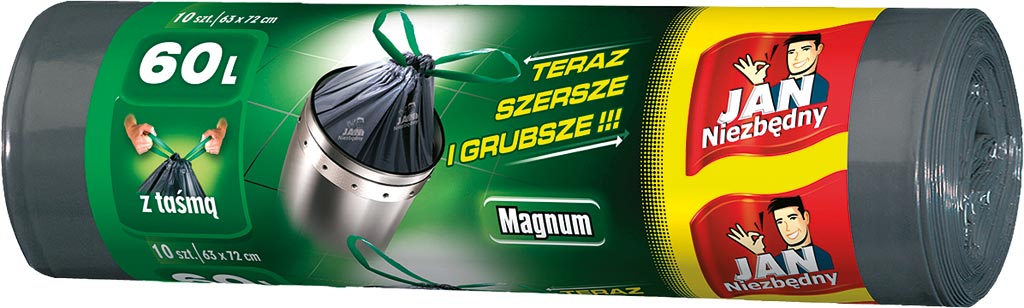 LD MAGNUM MÜLLBEUTEL MIT VERSCHLUSSBAND, 60 LITER - 10 STÜCK