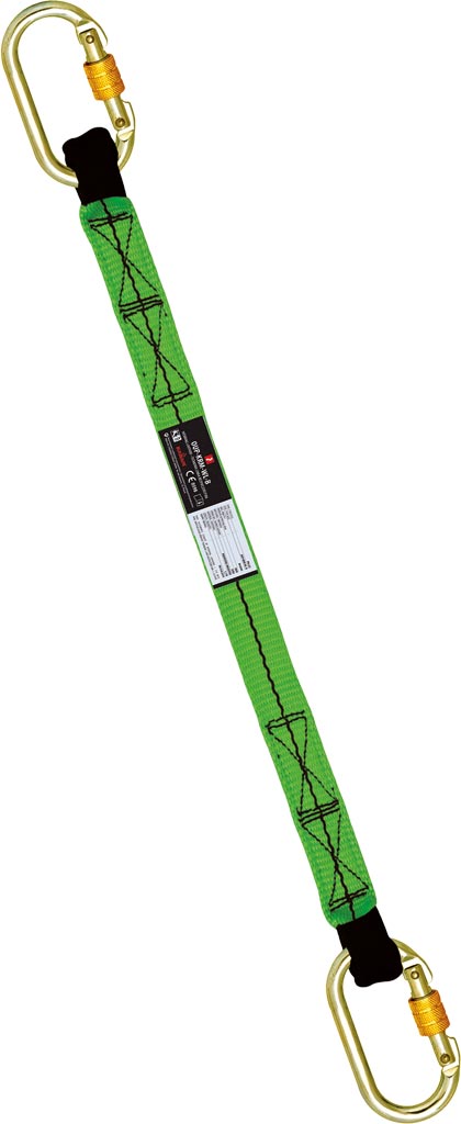 POLYESTER SAFETY LANYARD WITH CARABINERS, 1.5M, 30 KN TENSILE STRENGTH