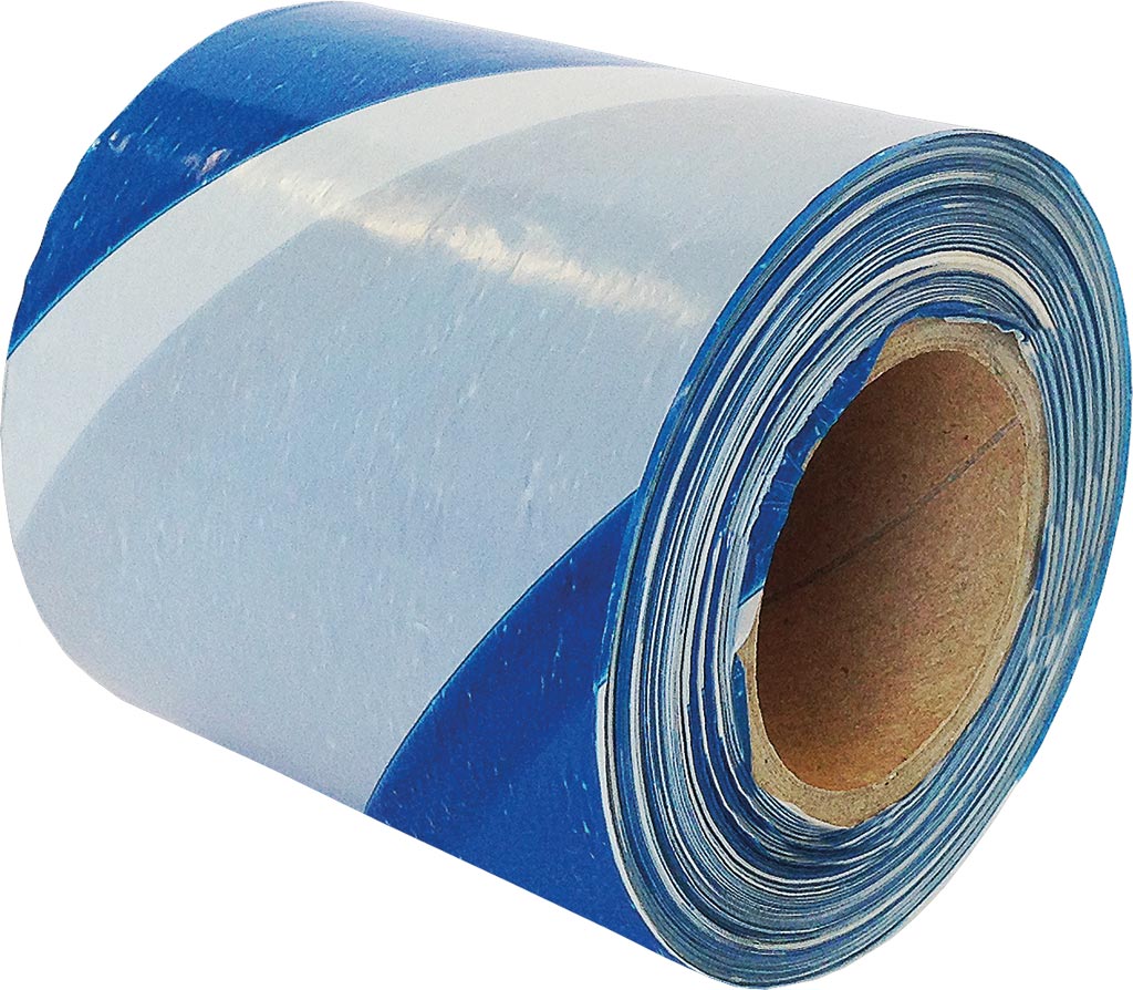 TAŚMA OSTRZEGAWCZA BIAŁO-NIEBIESKA UV 100M X 70MM