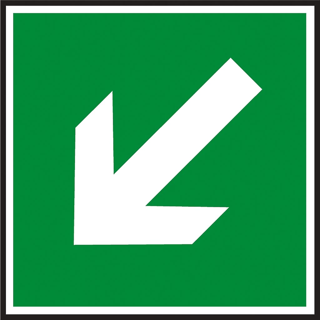 PANNEAU DE SÉCURITÉ ÉVACUATION PHOTOLUMINESCENT 150X150 - AUTOADHÉSIF OU PVC