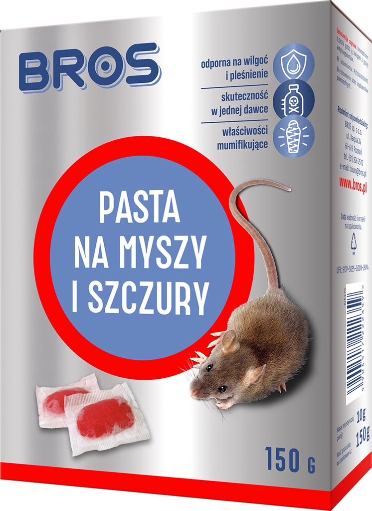 WILGOTNA PASTA DERATYZACYJNA BROS 150G DO MYSZY I SZCZURÓW