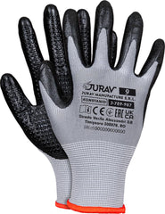 FLEXIBLE NITRILE-COATED POLYESTER GLOVES FOR MECHANICAL WORK