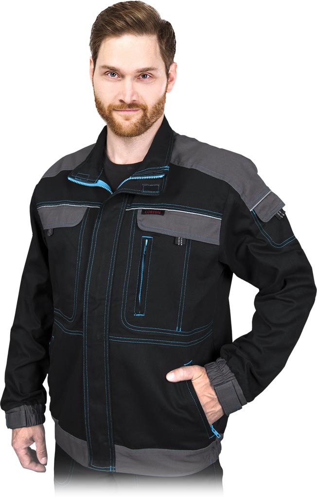 COTTON REFLECTIVE SAFETY SWEATSHIRT WITH ZIP-UP FRONT AND MULTIPLE POCKETS
