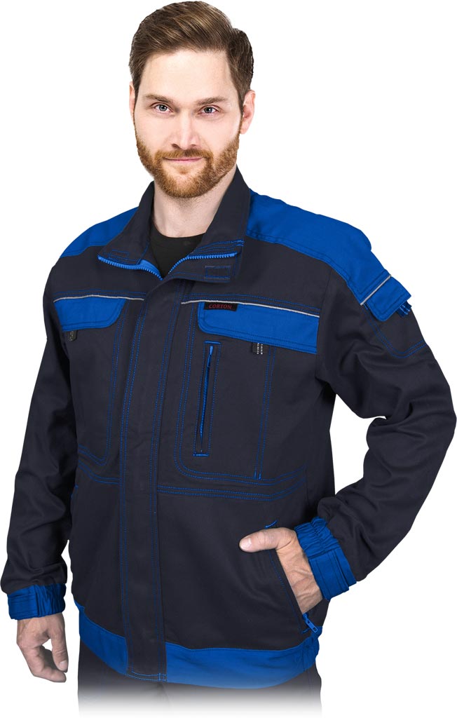 COTTON REFLECTIVE SAFETY SWEATSHIRT WITH ZIP-UP FRONT AND MULTIPLE POCKETS