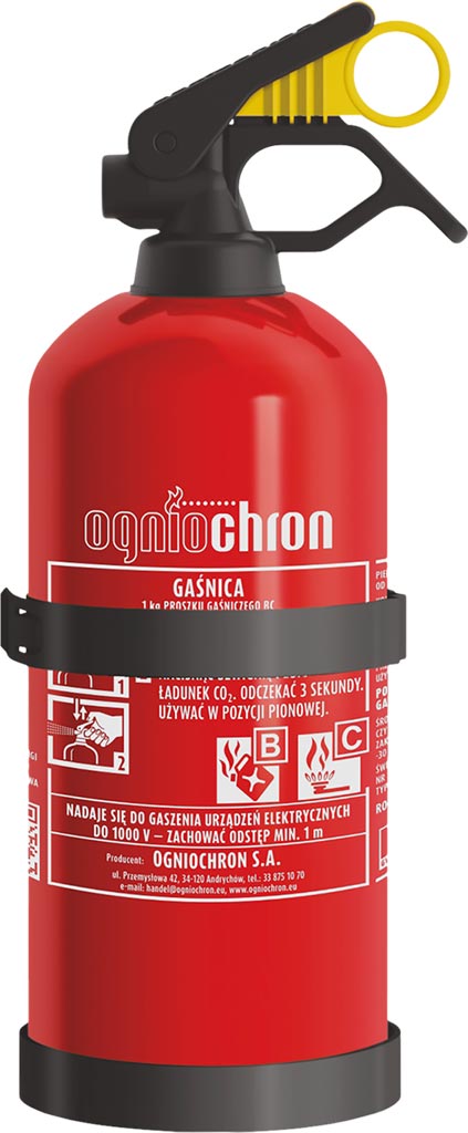 GAŚNICA PROSZKOWA OGNIOCHRON 1KG DO SAMOCHODU I ŁODZI