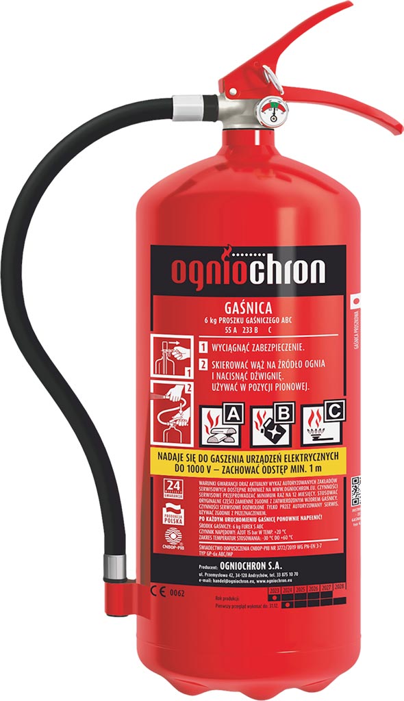 INDUSTRIAL GRADE 6 KG ABC POWDER FIRE EXTINGUISHER WITH UV-RESISTANT COATING
